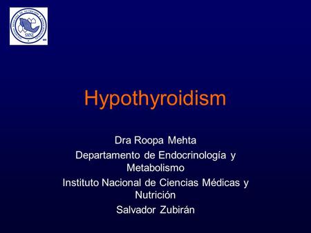 Hypothyroidism Dra Roopa Mehta