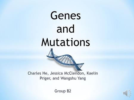 Charles He, Jessica McClendon, Kaelin Priger, and Wangshu Yang Group B2 Genes and Mutations.