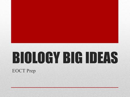 BIOLOGY BIG IDEAS EOCT Prep.