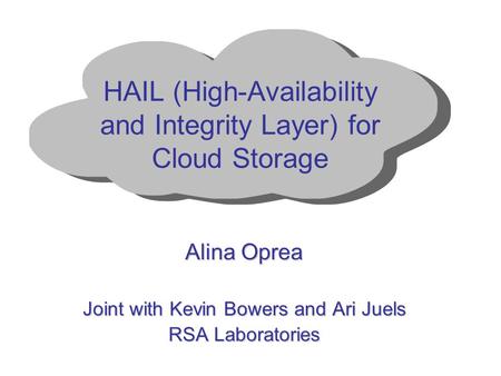 HAIL (High-Availability and Integrity Layer) for Cloud Storage
