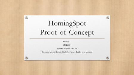 HomingSpot Proof of Concept