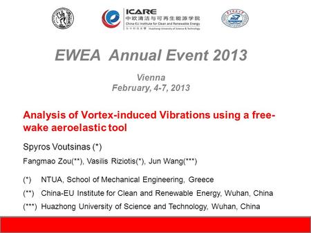 EWEA  Annual Event 2013 Vienna February, 4-7, 2013