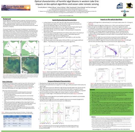 Optical characteristics of harmful algal blooms in western Lake Erie: impacts on bio-optical algorithms and ocean color remote sensing Background Harmful.