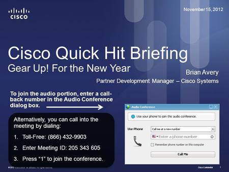 Cisco Quick Hit Briefing Gear Up! For the New Year