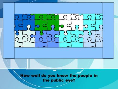 How well do you know the people in the public eye?