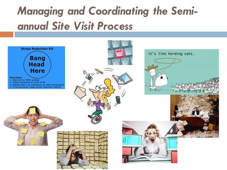 Managing and Coordinating the Semi- annual Site Visit Process.
