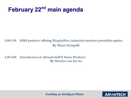 February 22nd main agenda