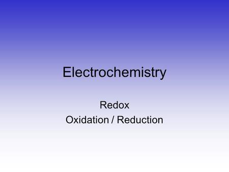 Electrochemistry Redox Oxidation / Reduction Potato Clock.
