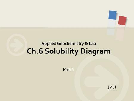JYU Applied Geochemistry & Lab Ch.6 Solubility Diagram Part 1.