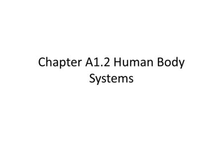 Chapter A1.2 Human Body Systems. The Circulatory System The circulatory system transports oxygen, nutrients, and wastes through the body in the blood.