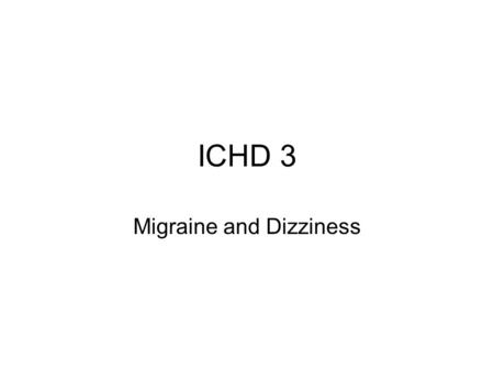 Migraine and Dizziness