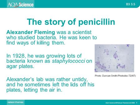 The story of penicillin