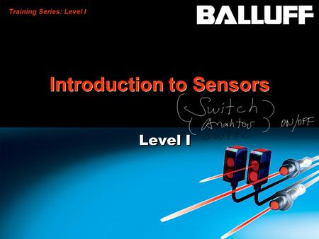 Training Series: Level I Introduction to Sensors Level I.