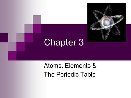 Atoms, Elements & The Periodic Table