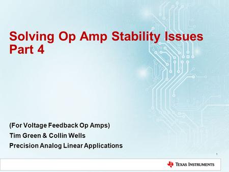 Solving Op Amp Stability Issues Part 4