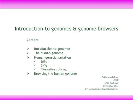 Introduction to genomes & genome browsers