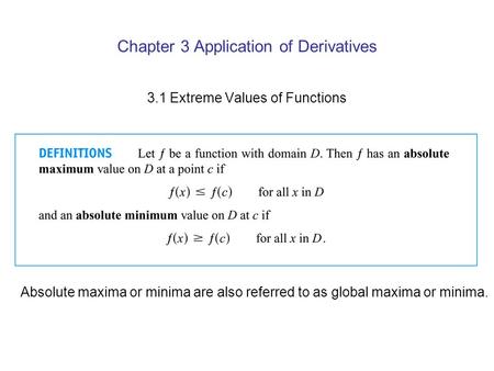 Chapter 3 Application of Derivatives