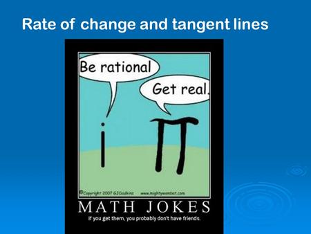 Rate of change and tangent lines