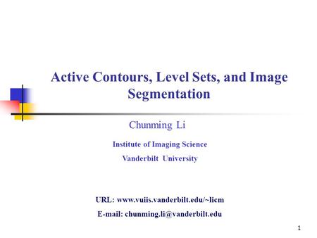 Active Contours, Level Sets, and Image Segmentation