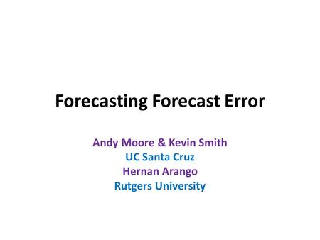 Forecasting Forecast Error