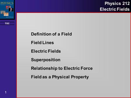 Definition of a Field Field Lines Electric Fields Superposition