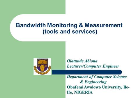 Bandwidth Monitoring & Measurement (tools and services)