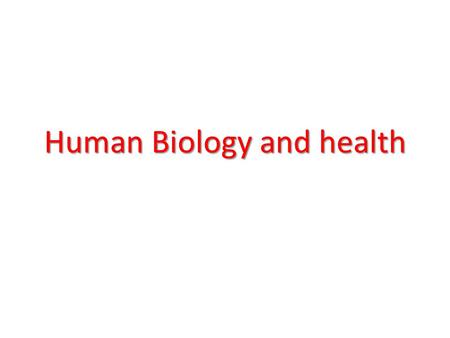Human Biology and health