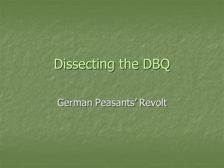 German Peasants’ Revolt