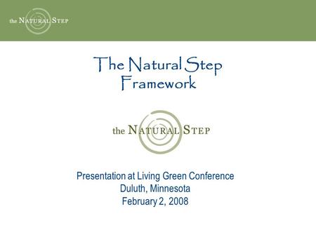 The Natural Step Framework