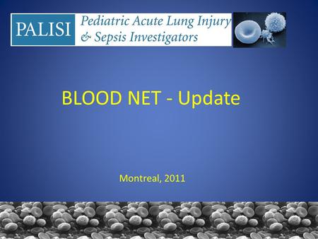 BLOOD NET - Update Montreal, 2011. BLOOD NET Name change from TRICKS Pediatric Blood Research Network – BLOOD NET Formed 2-3 years ago as subgroup of.