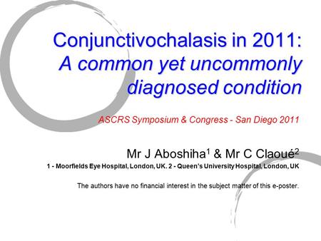 ASCRS Symposium & Congress - San Diego 2011