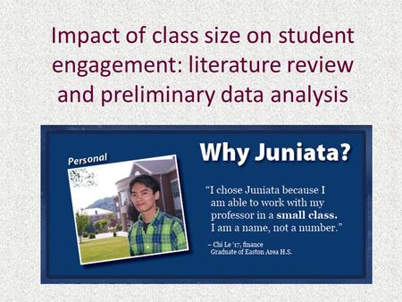 Impact of class size on student engagement: literature review and preliminary data analysis.
