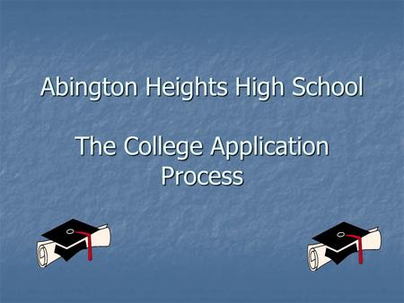 Abington Heights High School The College Application Process.