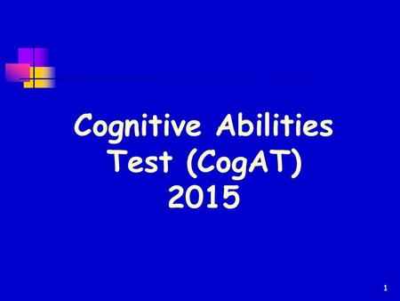 Cognitive Abilities Test (CogAT) 2015
