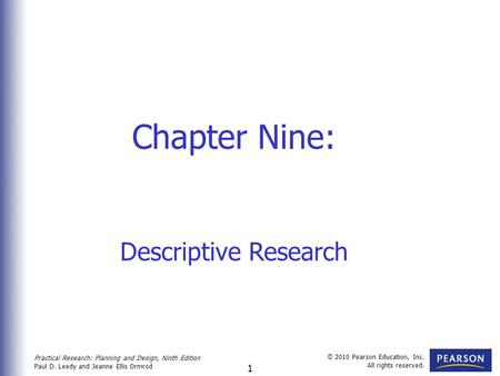 Chapter Nine: Descriptive Research.