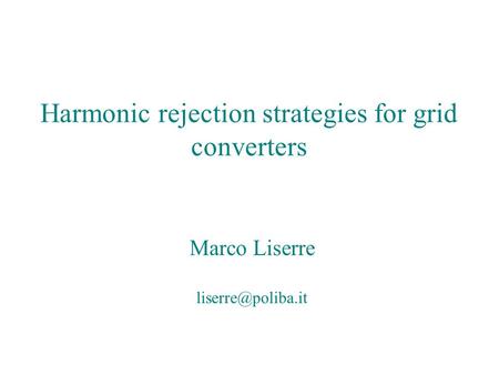 Harmonic rejection strategies for grid converters