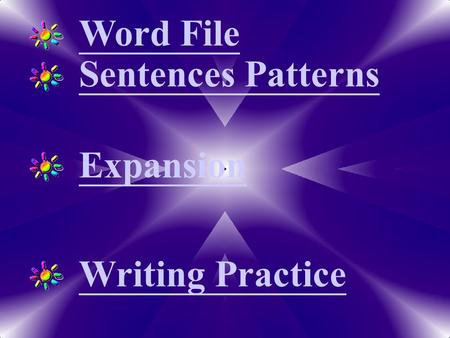 Word File Expansion Writing Practice Sentences Patterns.