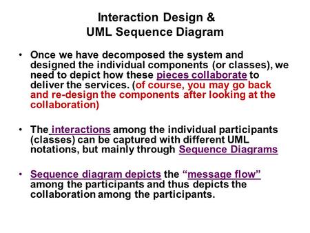 Interaction Design & UML Sequence Diagram