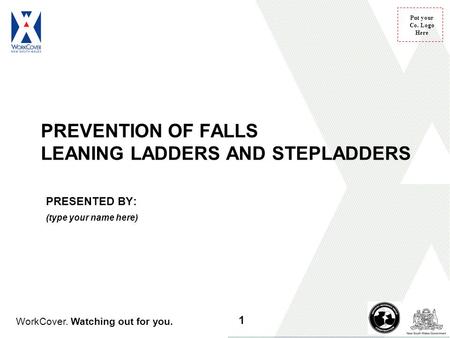 PREVENTION OF FALLS LEANING LADDERS AND STEPLADDERS