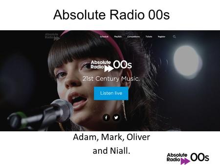 Absolute Radio 00s Adam, Mark, Oliver and Niall.