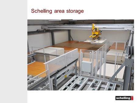 Schelling area storage. Material infeed place and outfeed place for protection boards.