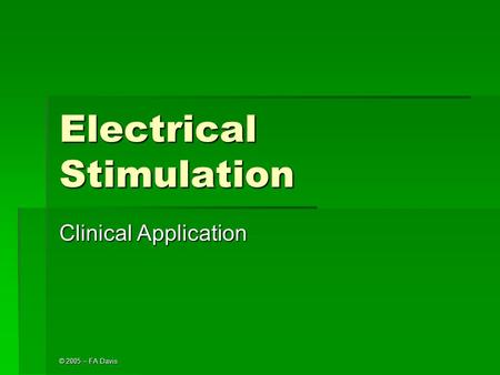 Electrical Stimulation