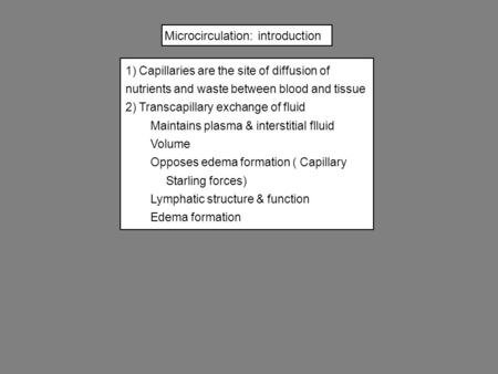 Microcirculation: introduction
