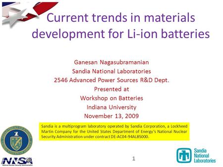 Current trends in materials development for Li-ion batteries
