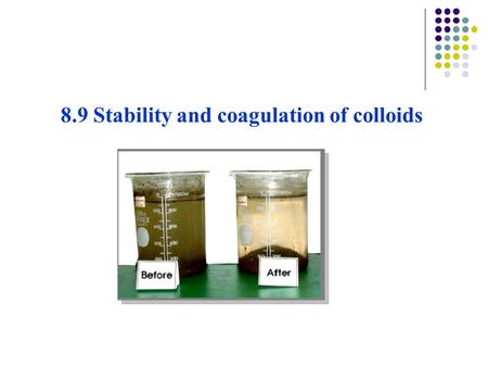 8.9 Stability and coagulation of colloids