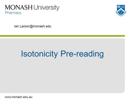 Isotonicity Pre-reading