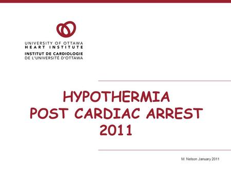 HYPOTHERMIA POST CARDIAC ARREST 2011