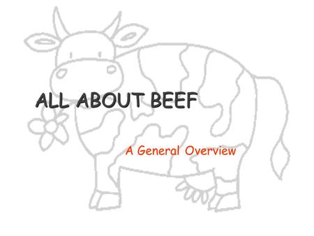 ALL ABOUT BEEF A General Overview.
