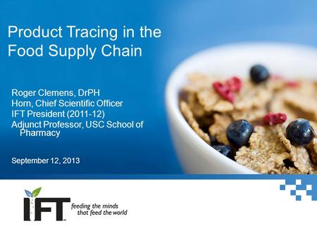 Product Tracing in the Food Supply Chain