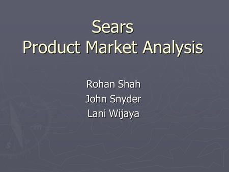 Sears Product Market Analysis
